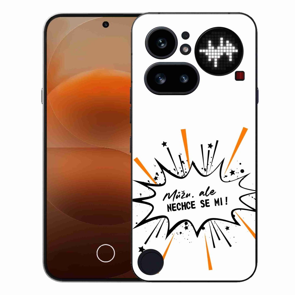 Zselés borító mmCase a Nothing Phone (4a) telefonhoz - vicces szöveg 11 fehér háttér