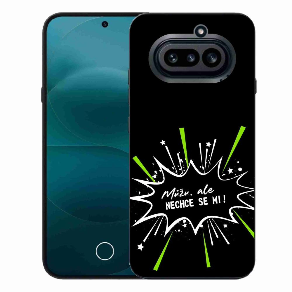 Gél borító mmCase a Nothing Phone (4a) telefonhoz - vicces szöveg 11 fekete háttér