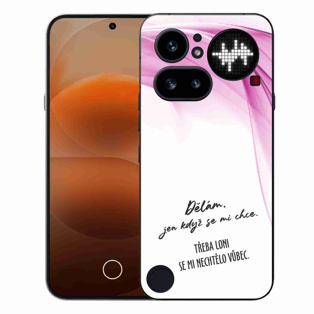 Zselés borító mmCase a Nothing Phone (4a) telefonhoz - vicces szöveg 12 fehér háttérrel
