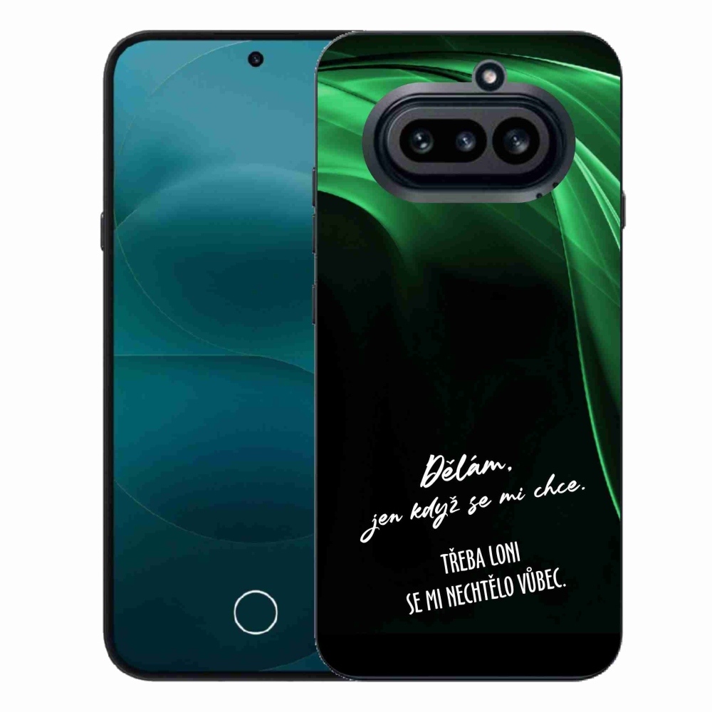 Zselés borító mmCase a Nothing Phone (4a) telefonhoz - vicces szöveg 12 fekete háttér