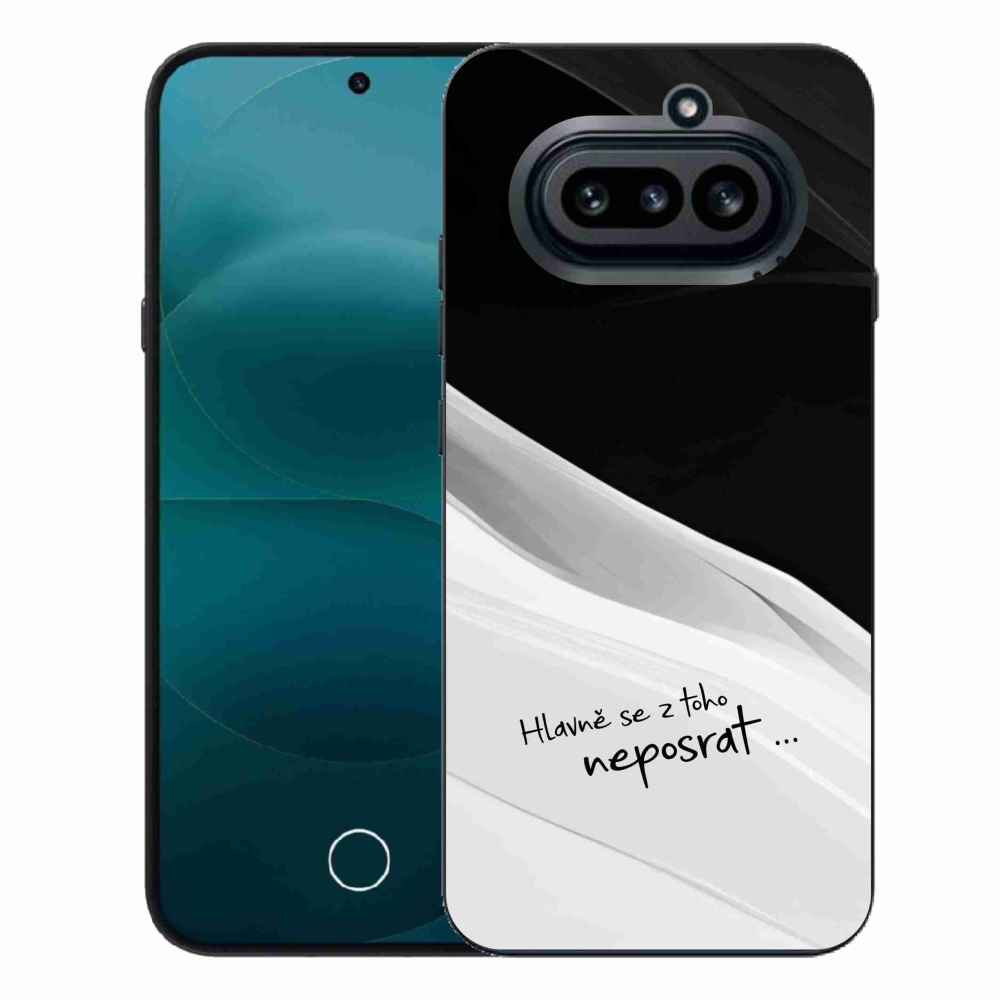 Zselés borító mmCase a Nothing Phone (4a) telefonhoz - vicces szöveg 13 fekete-fehér háttérrel