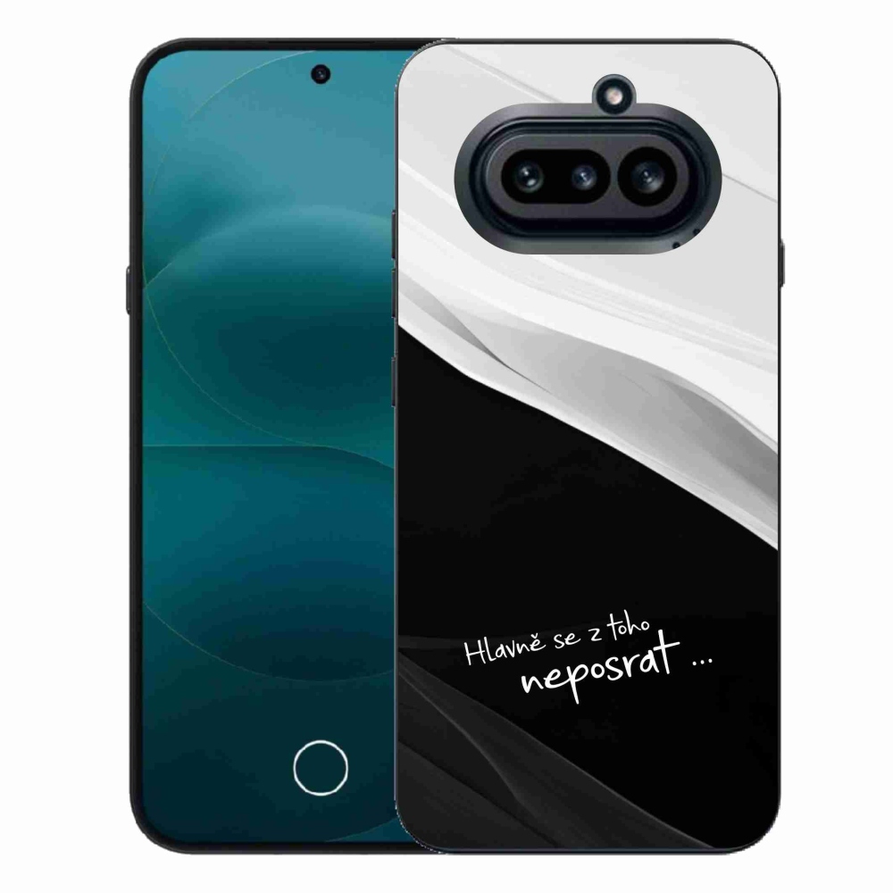 Zselés borító mmCase a Nothing Phone (4a) telefonhoz - vicces szöveg 13 fekete-fehér háttérrel