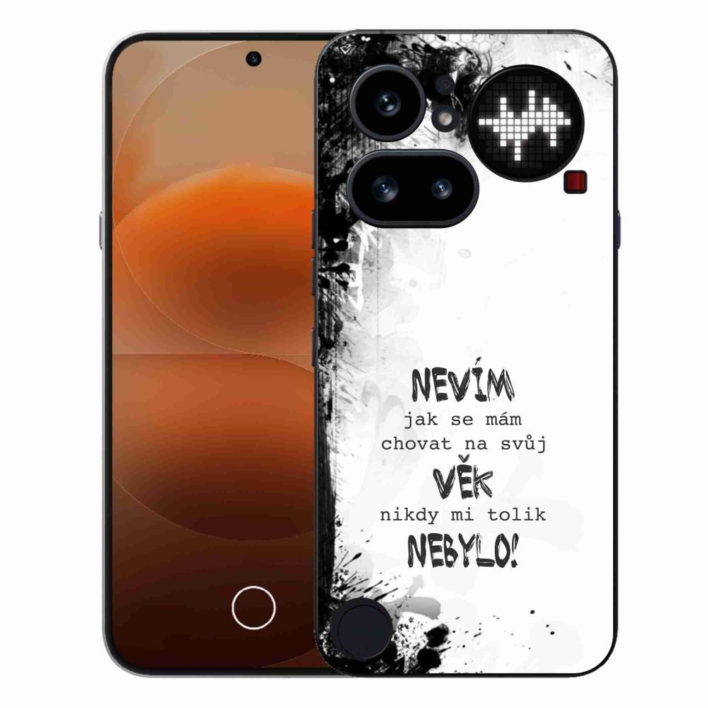 Gél borító mmCase a Nothing Phone (4a) telefonhoz - vicces szöveg 14 fehér háttér