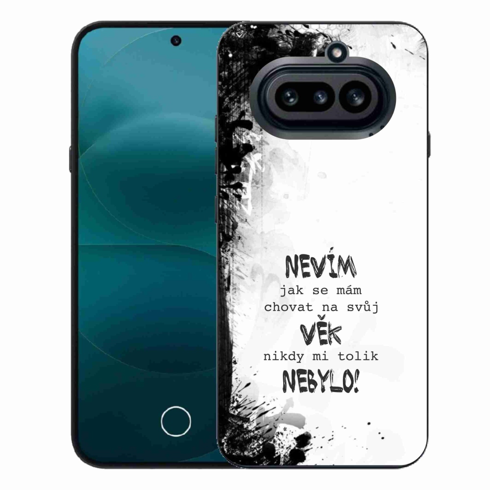 Gél borító mmCase a Nothing Phone (4a) telefonhoz - vicces szöveg 14 fehér háttér