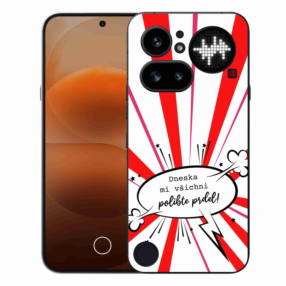 Zselés borító mmCase a Nothing Phone (4a) telefonhoz - vicces szöveg 15 fehér háttérrel