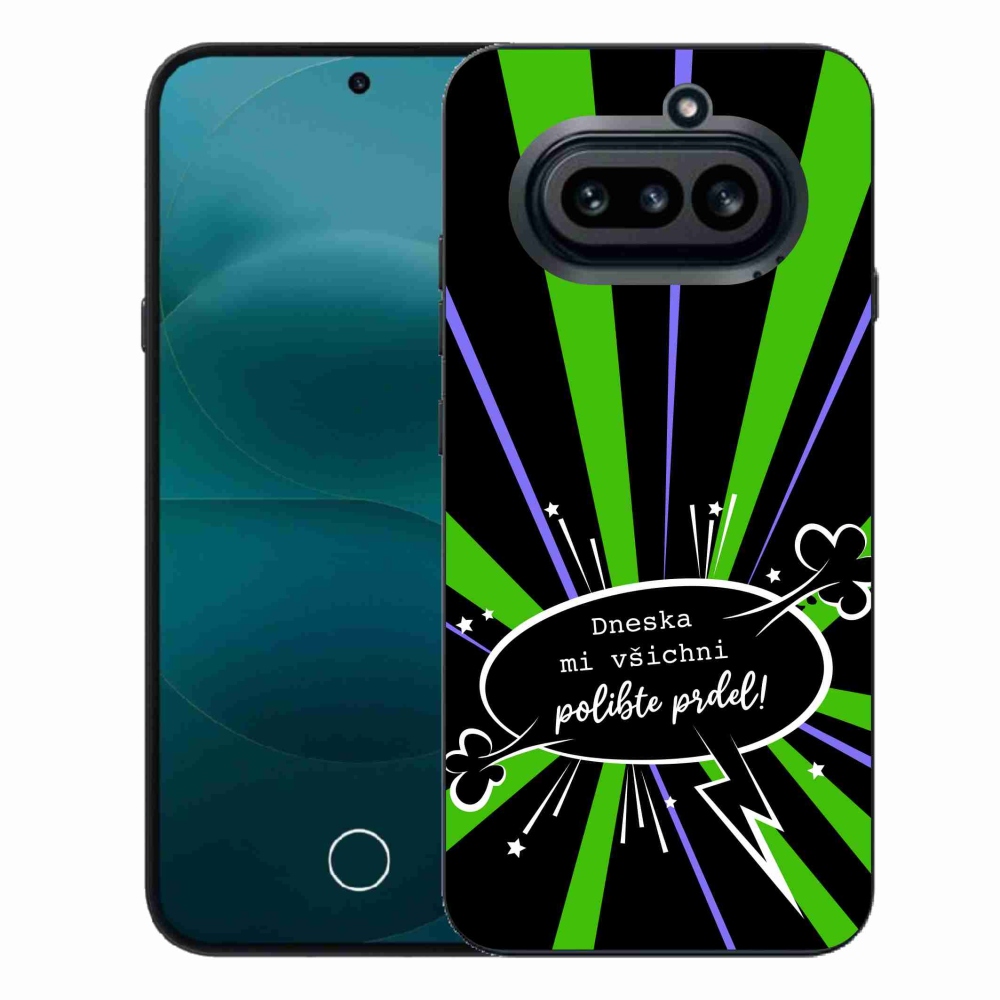 Zselés borító mmCase a Nothing Phone (4a) telefonhoz - vicces szöveg 15 fekete háttérrel