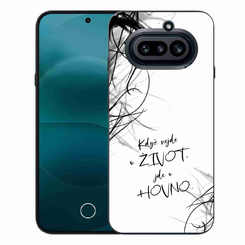 Gél borító mmCase a Nothing Phone (4a) - vicces szöveg 16 fehér háttérrel
