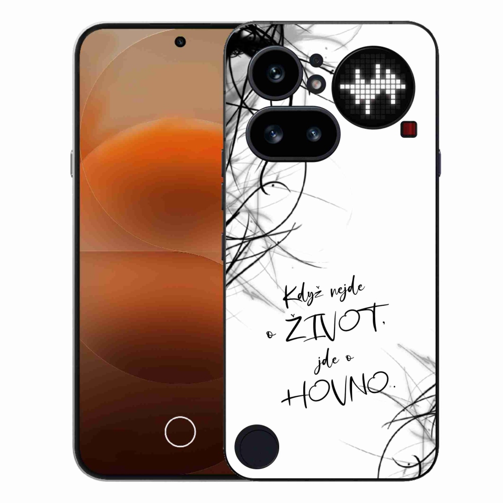 Gél borító mmCase a Nothing Phone (4a) - vicces szöveg 16 fehér háttérrel
