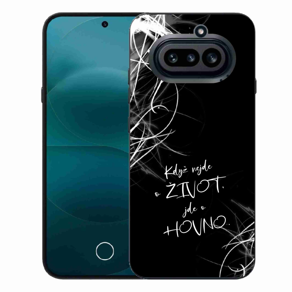 Gél borító mmCase a Nothing Phone (4a) telefonhoz - vicces szöveg 16 fekete háttér