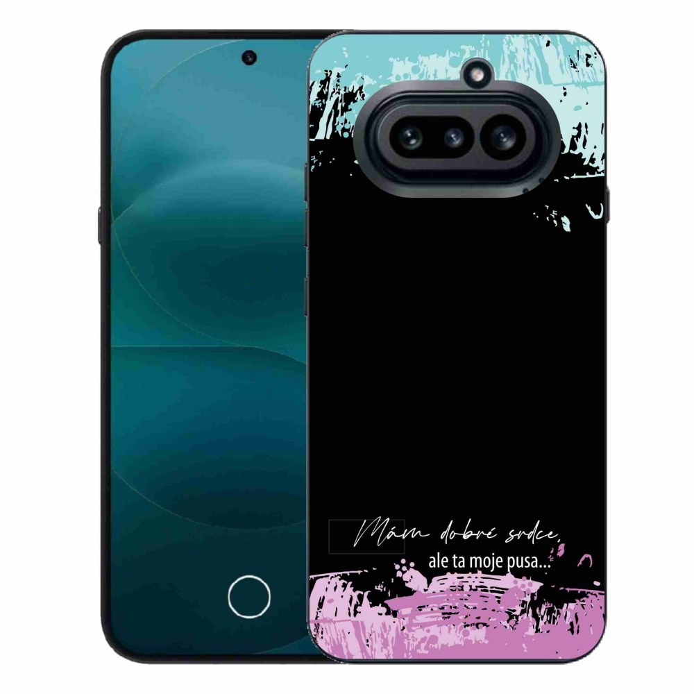 Gél borító mmCase a Nothing Phone (4a) - vicces szöveg 3 fekete háttérrel