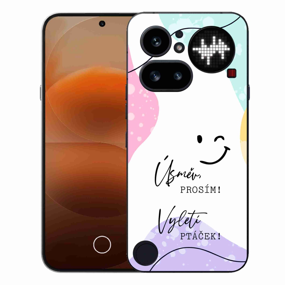 Zselés borító mmCase a Nothing Phone (4a) - vicces szöveg 4 fehér háttérrel