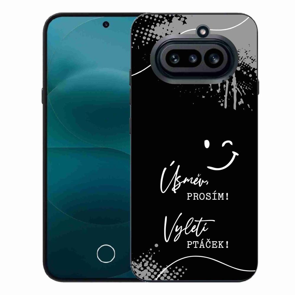 Zselés borító mmCase a Nothing Phone (4a) telefonhoz - vicces szöveg 4 fekete háttérrel