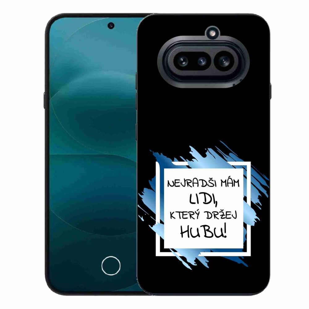 Zselés borító mmCase a Nothing Phone (4a) telefonhoz - vicces szöveg 7 fehér és fekete háttérrel