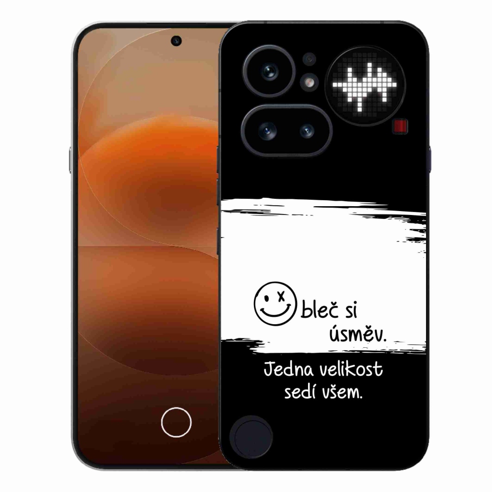 Gél borító mmCase a Nothing Phone (4a) - vicces szöveg 8 fekete-fehér háttérrel