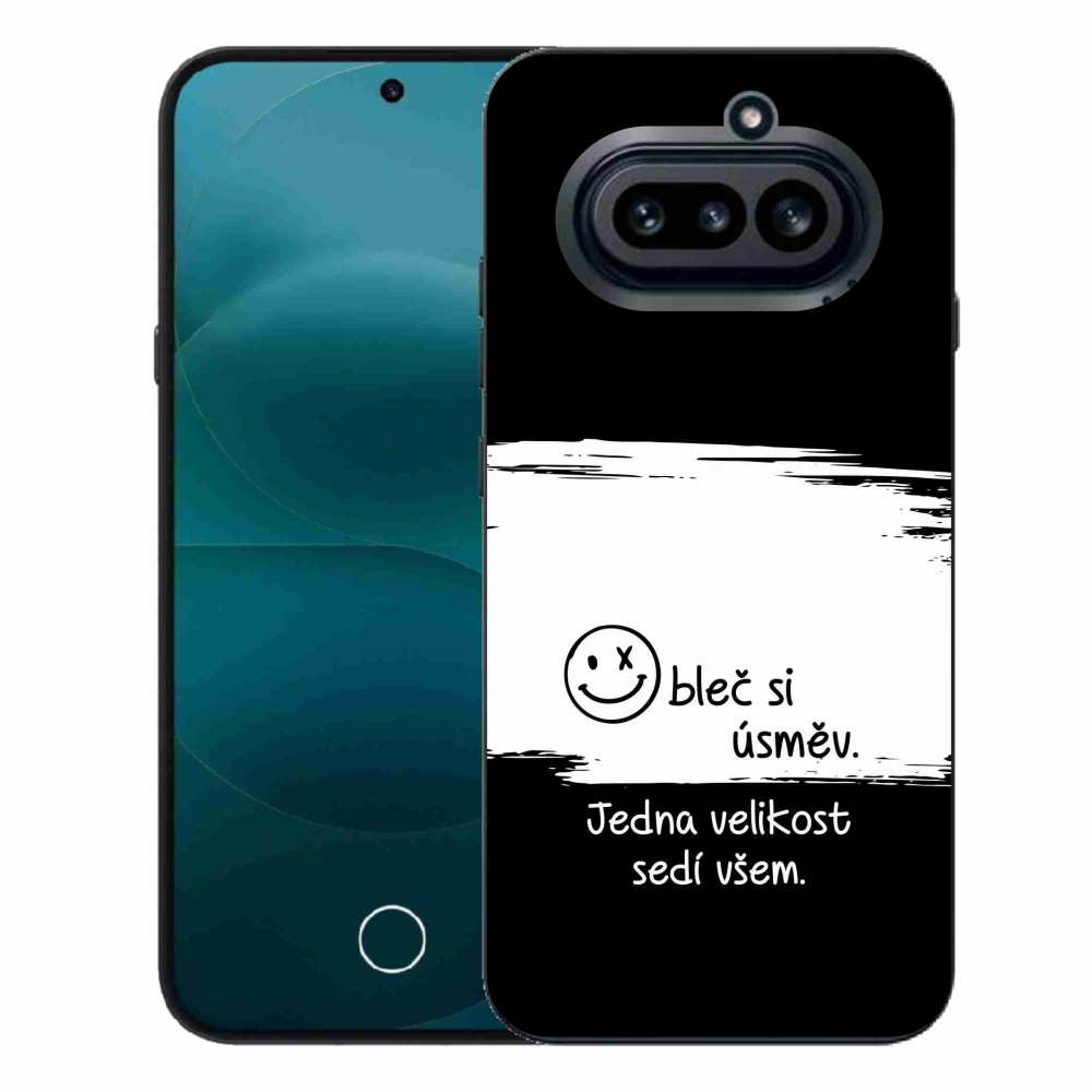 Gél borító mmCase a Nothing Phone (4a) - vicces szöveg 8 fekete-fehér háttérrel