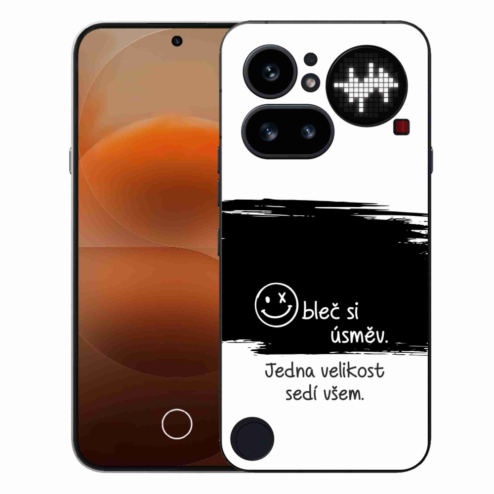Gél borító mmCase a Nothing Phone (4a) - vicces szöveg 8 fekete-fehér háttérrel