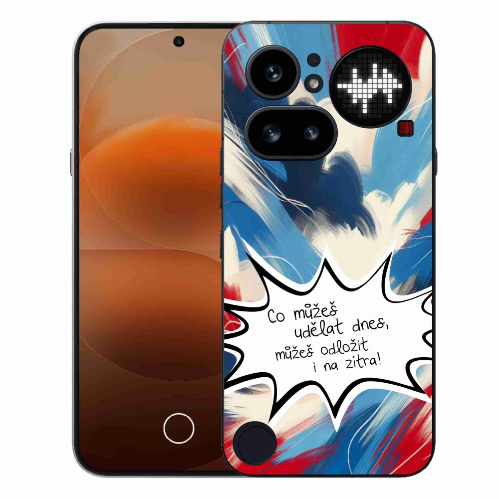 Gél borító mmCase a Nothing Phone (4a) - vicces szöveg 9 fehér háttér
