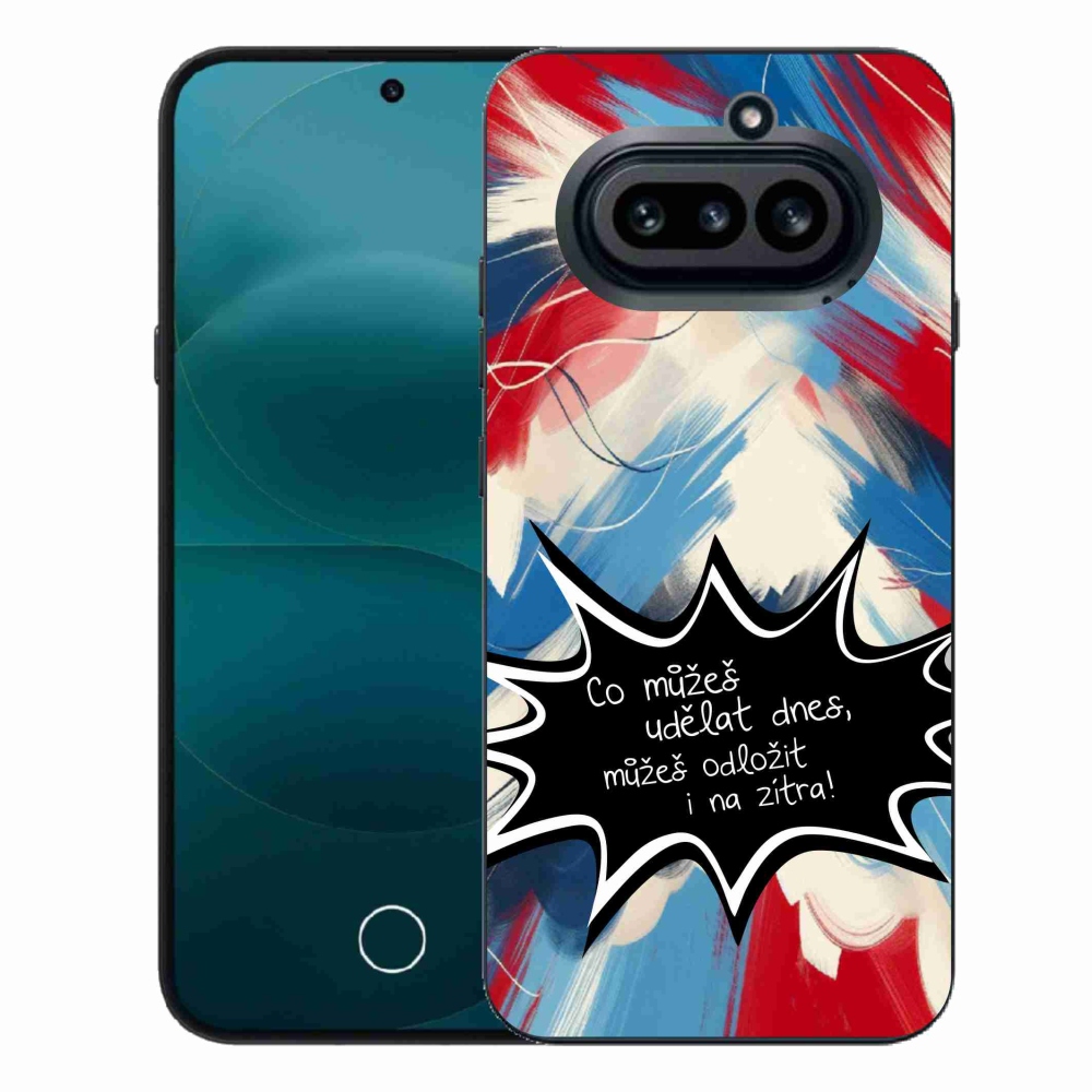 Zselés borító mmCase a Nothing Phone (4a) telefonhoz - vicces szöveg 9 fekete háttér