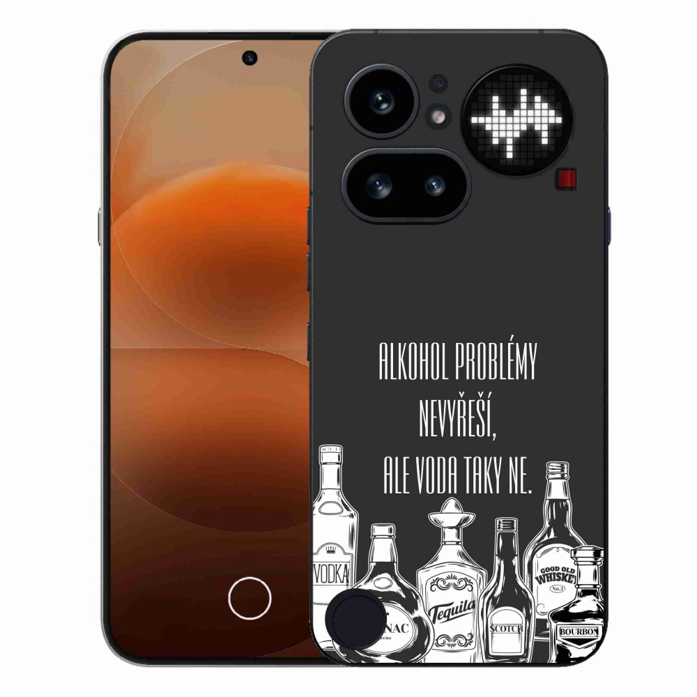 Gél borító mmCase a Nothing Phone (4a) - vicces szöveg fekete háttérrel