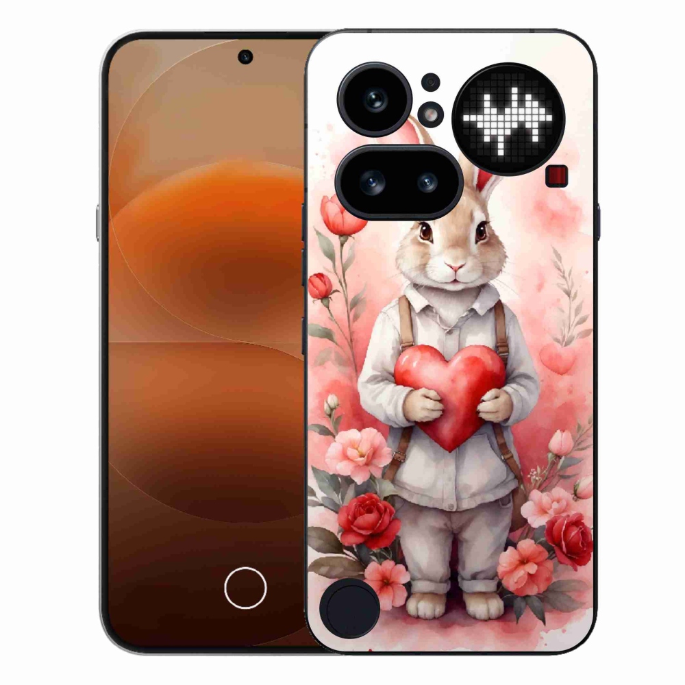 Zselés borító mmCase a Nothing Phone (4a) - nyúl szívvel