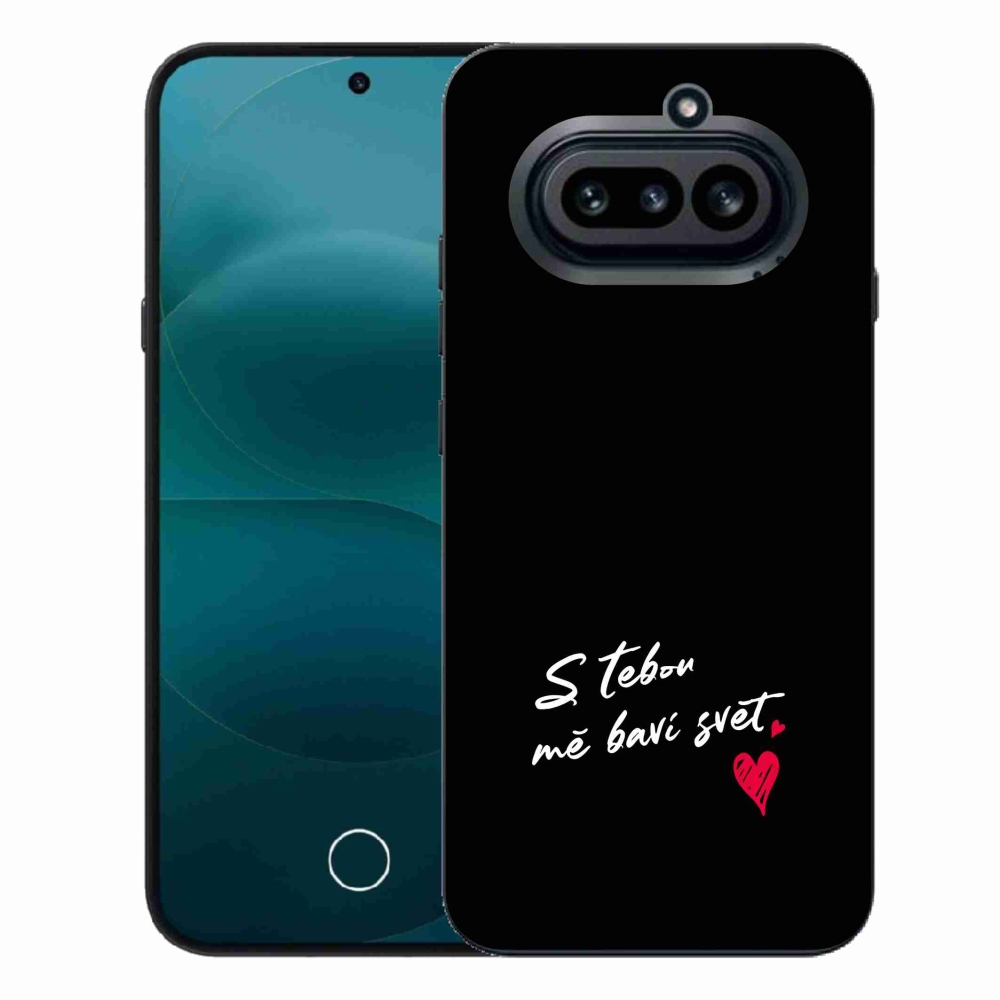 Zselés borító mmCase a Nothing Phone (4a) készülékhez - szerelmes szöveg 1 fekete háttér
