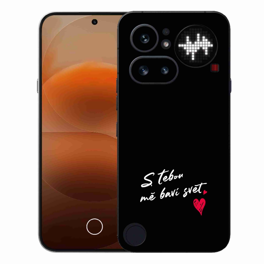 Zselés borító mmCase a Nothing Phone (4a) készülékhez - szerelmes szöveg 1 fekete háttér