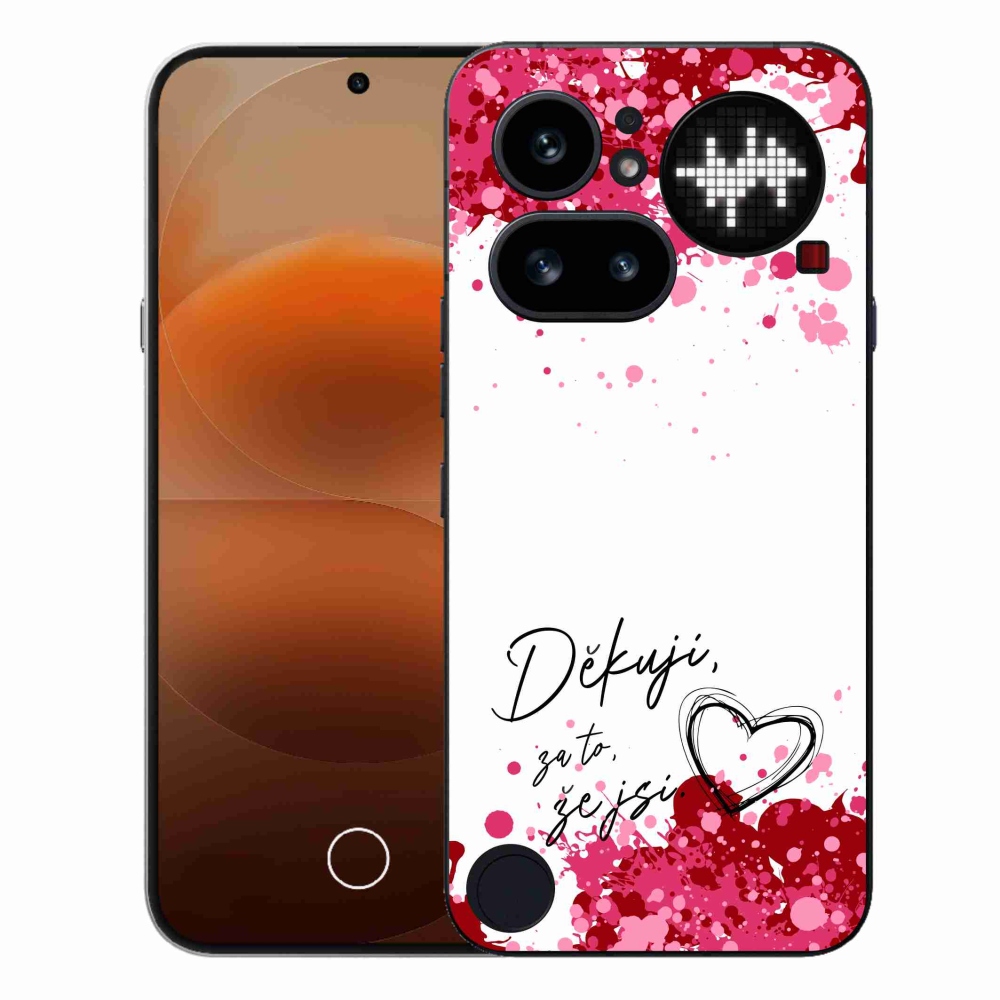 Zselés borító mmCase a Nothing Phone (4a) telefonhoz - love text 2 fehér háttér