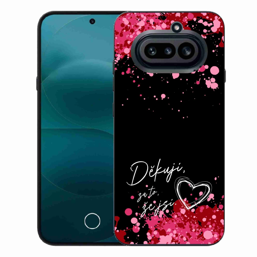 Gél borító mmCase a Nothing Phone (4a) telefonhoz - text in love 2 fekete háttérrel