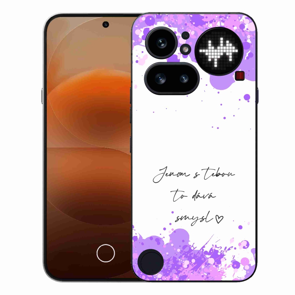 Gél borító mmCase a Nothing Phone (4a) - szerelmes szöveg fehér háttérrel