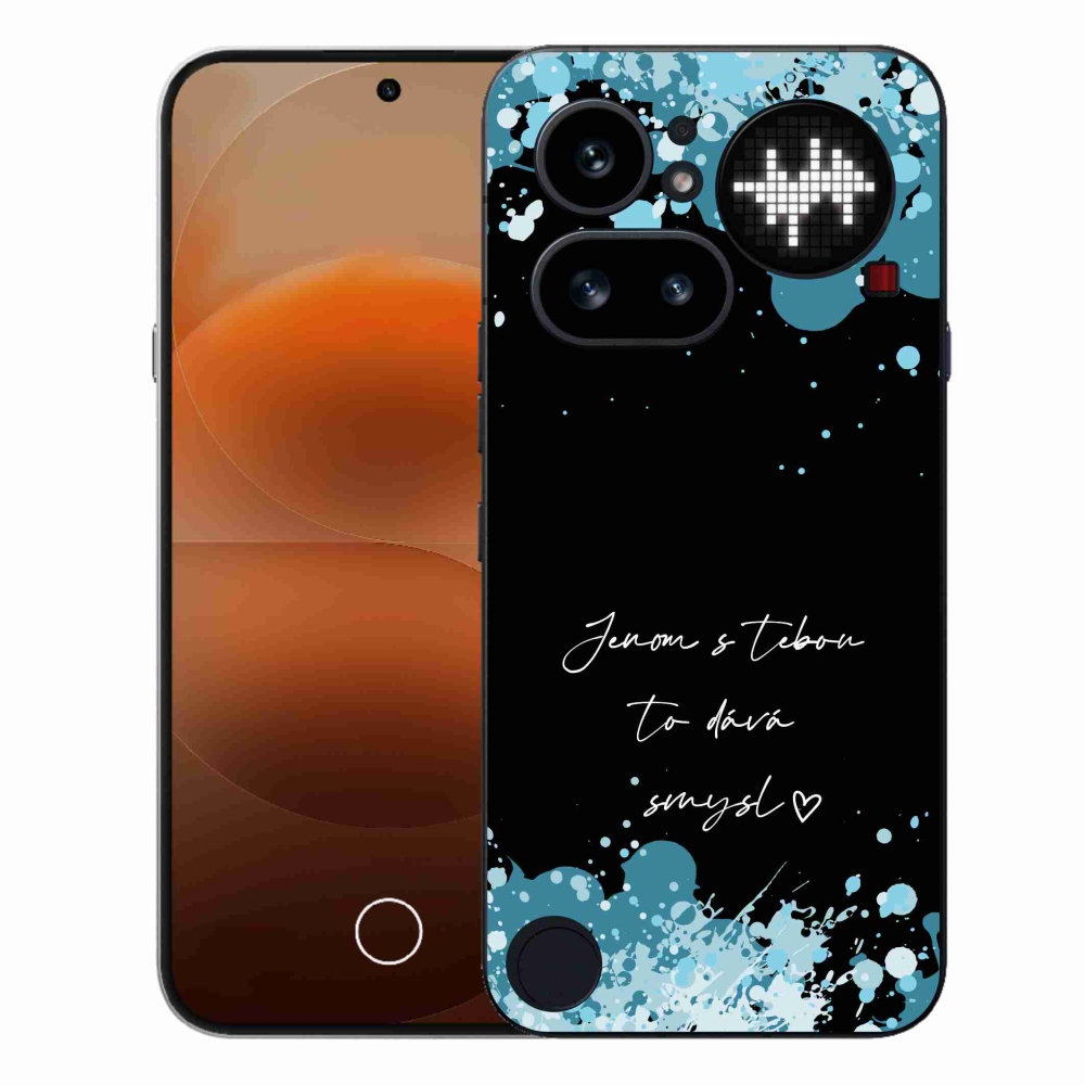 Gél borító mmCase a Nothing Phone (4a) - szerelmes szöveg fekete háttérrel