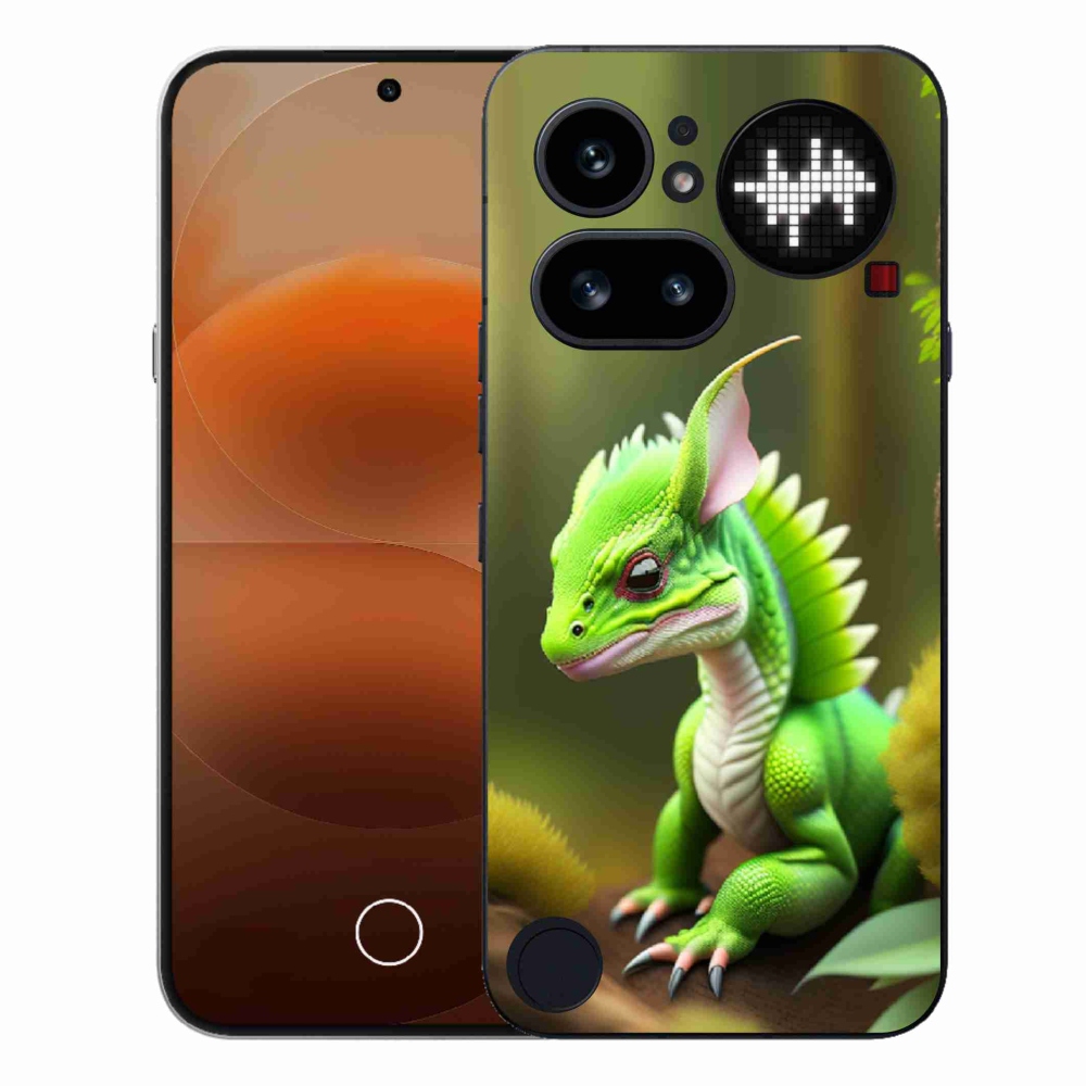 Zselés tok mmCase a Nothing Phone (4a) telefonhoz - zöld sárkány