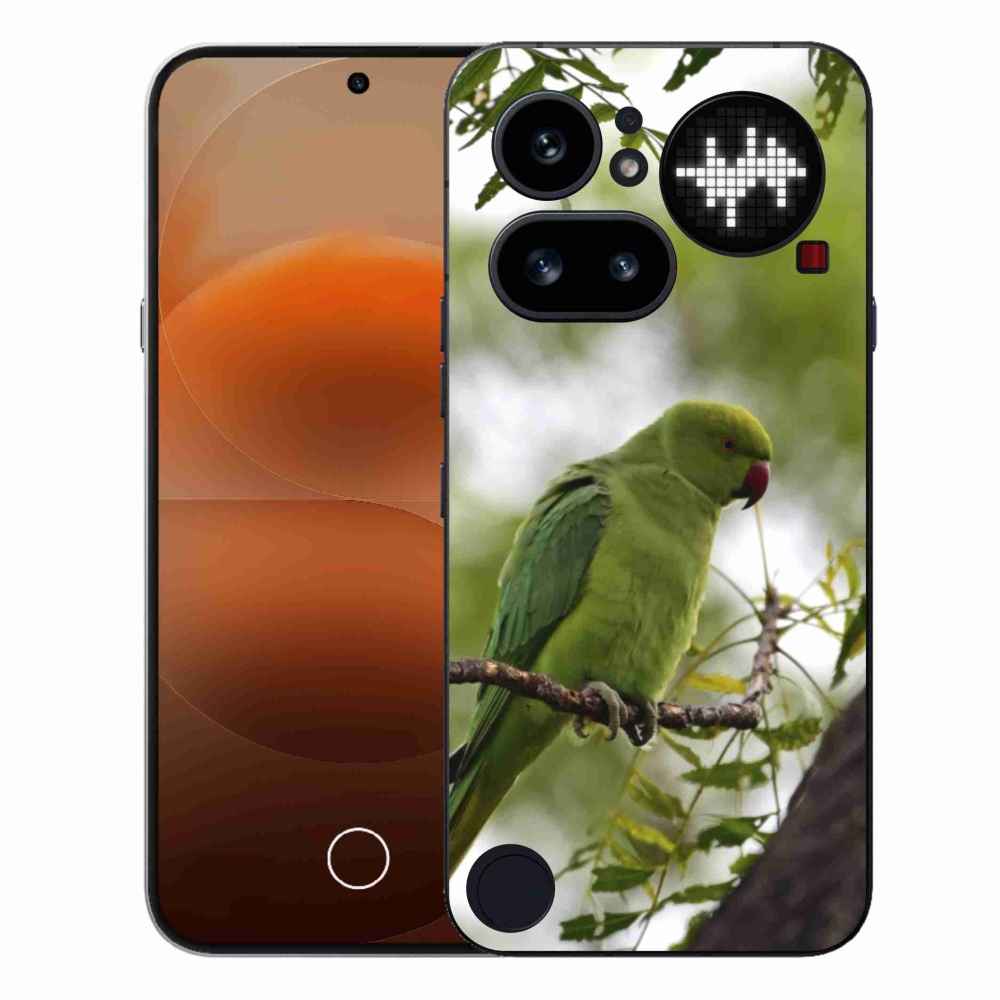 Zselés tok mmCase a Nothing Phone (4a) telefonhoz - zöld papagáj
