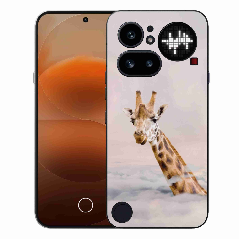 Zselés borítás mmCase a Nothing Phone (4a) készülékhez - zsiráf a felhőkben