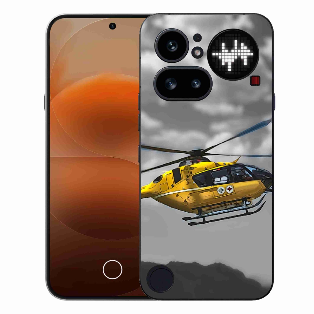 Zselés borítás mmCase a Nothing Phone (4a) - sárga helikopterhez