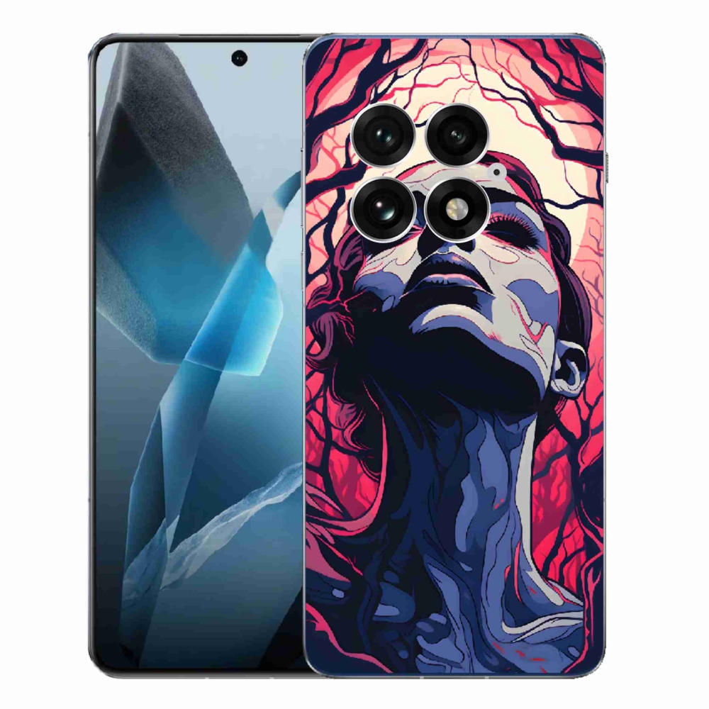Gél borítás mmCase a One Plus 13-on - absztrakt arc