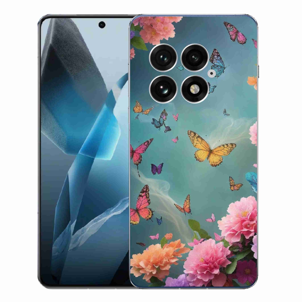 Gél borító mmCase a One Plus 13-hoz - színes virágok és pillangók