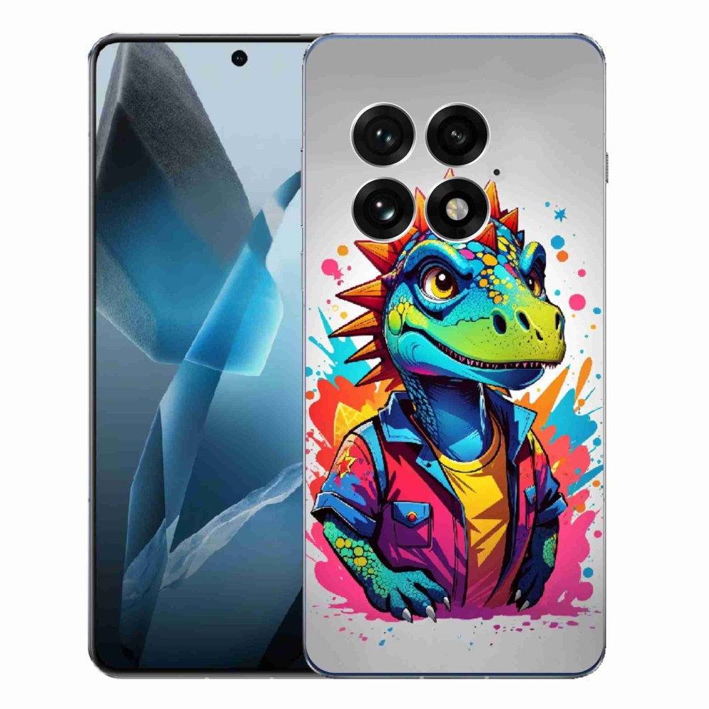 Zselés borítás mmCase One Plus 13-hoz - színes dinoszaurusz
