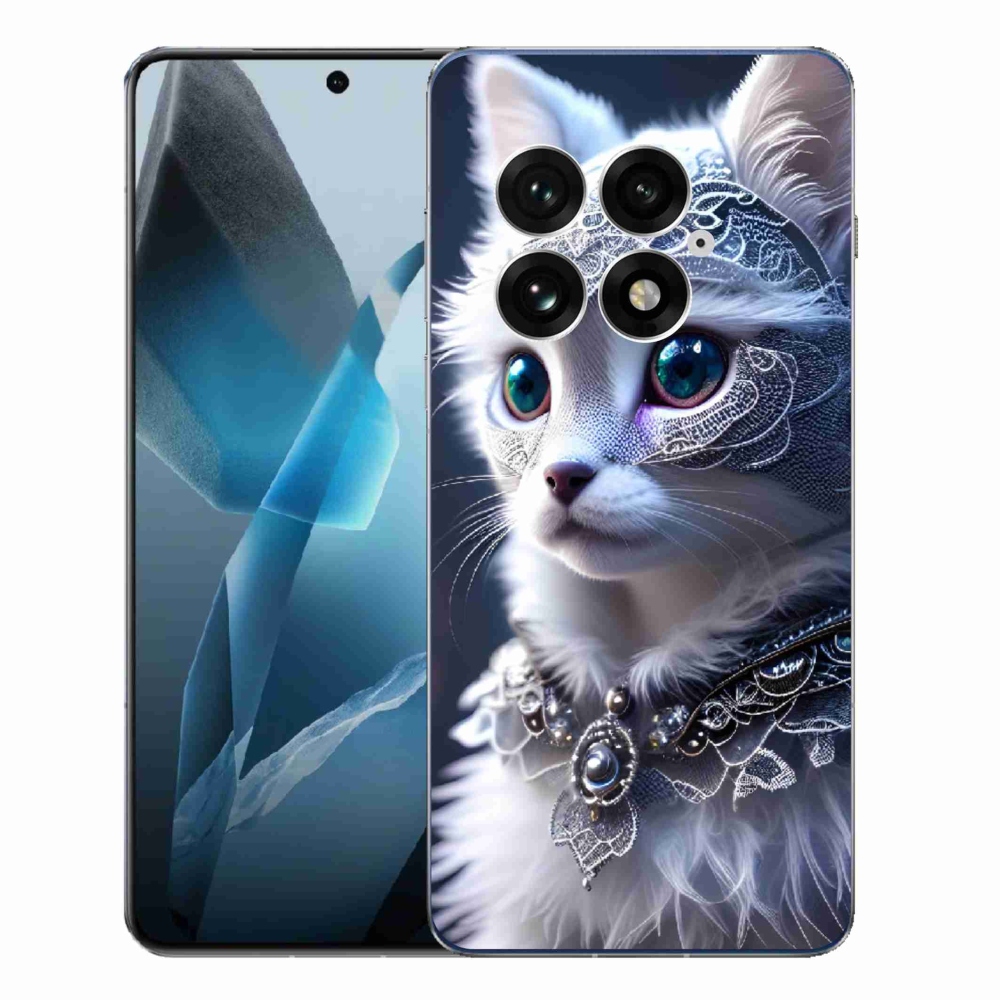 Zselés tok mmCase a One Plus 13-hoz - fehér macska