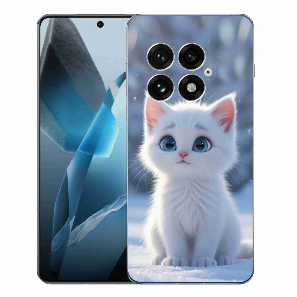 Zselés borítás mmCase a One Plus 13-hoz - fehér cica 3