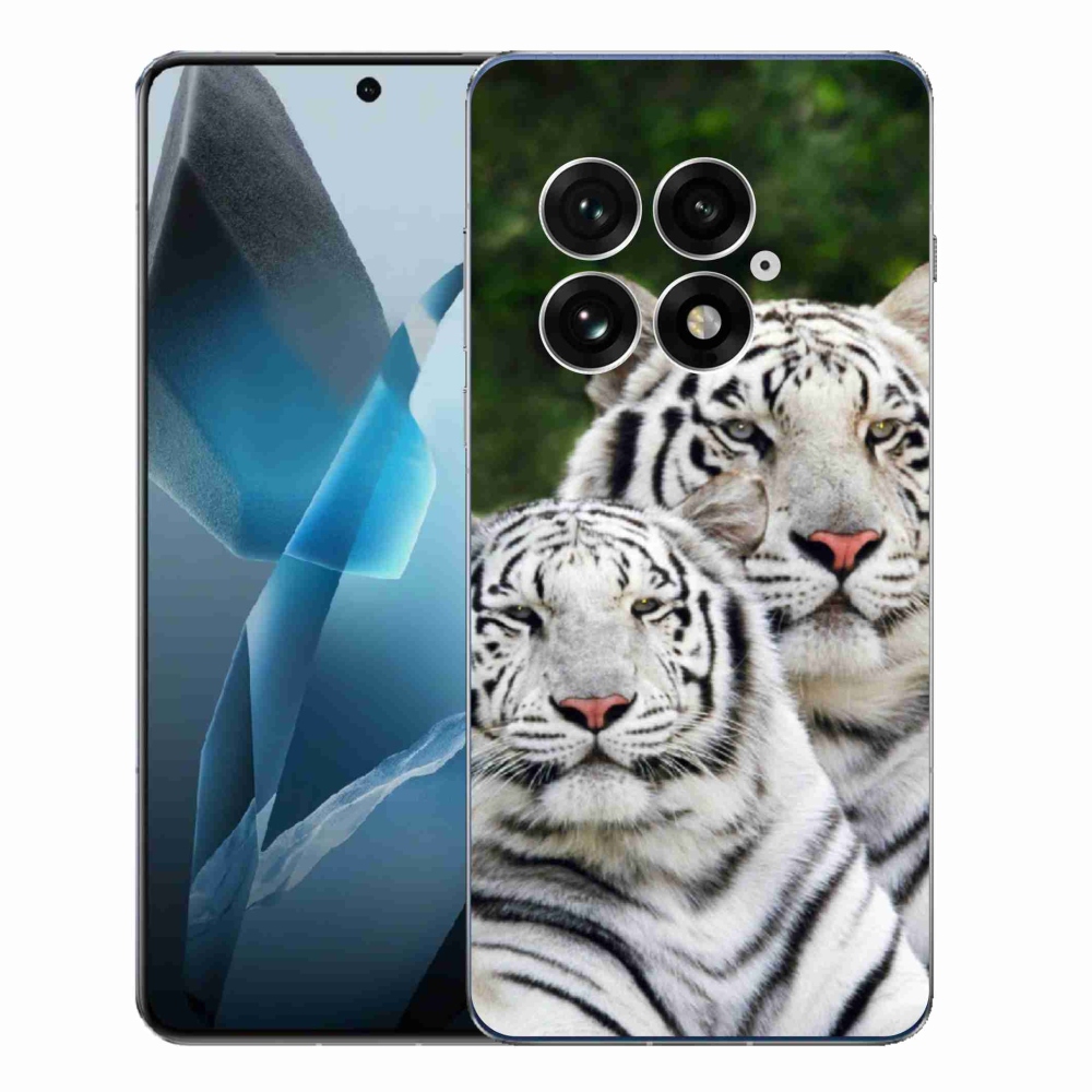 Gél borítás mmCase a One Plus 13-on - fehér tigrisek