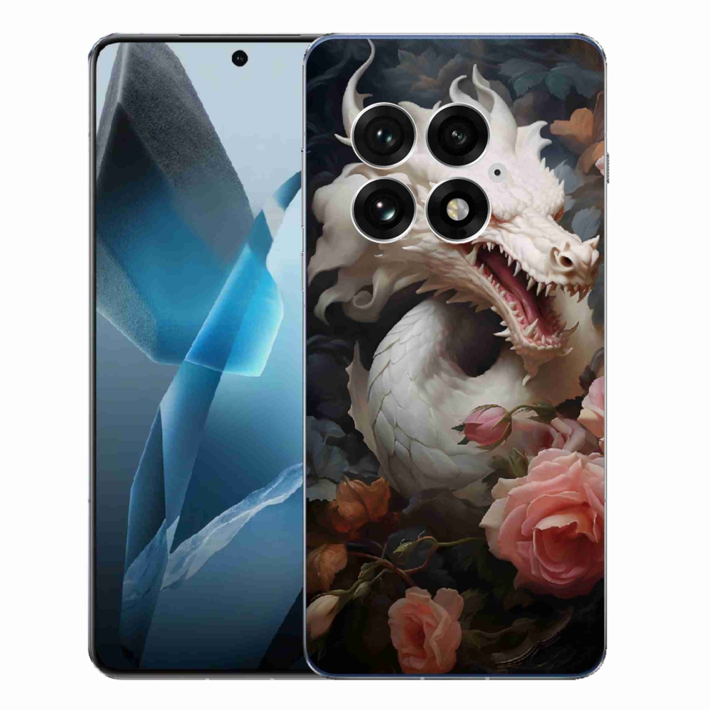Zselés borítás mmCase a One Plus 13-on - fehér sárkány