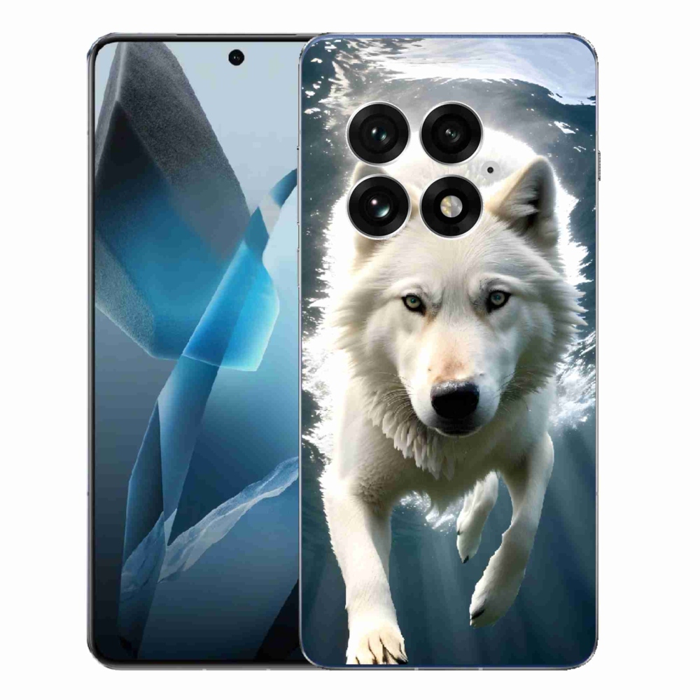 Zselés borítás mmCase One Plus 13-hoz - fehér farkas