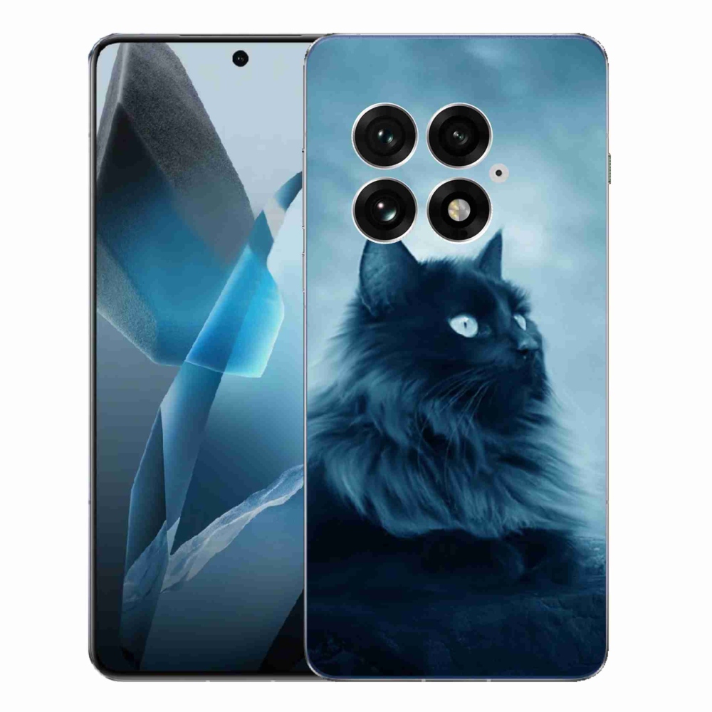 Zselés borítás mmCase a One Plus 13-hoz - fekete macska 1