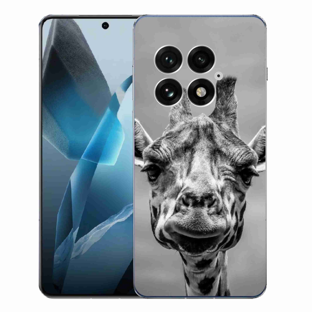 Zselés borítás mmCase a One Plus 13-on - fekete-fehér zsiráf