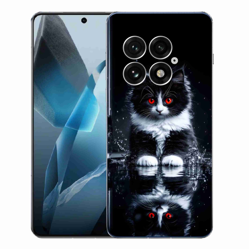Gél borítás mmCase on One Plus 13 - fekete-fehér cica