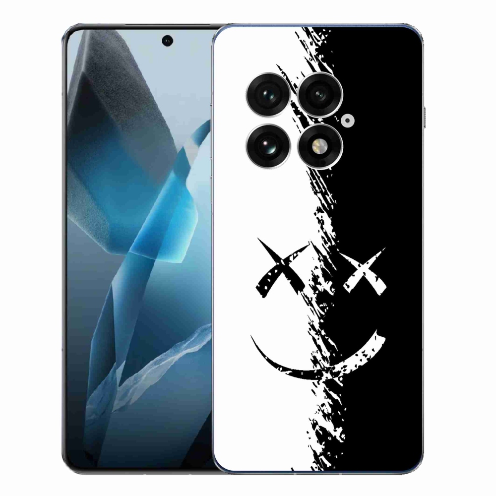 Zselés borítás mmCase One Plus 13-hoz - fekete-fehér smiley