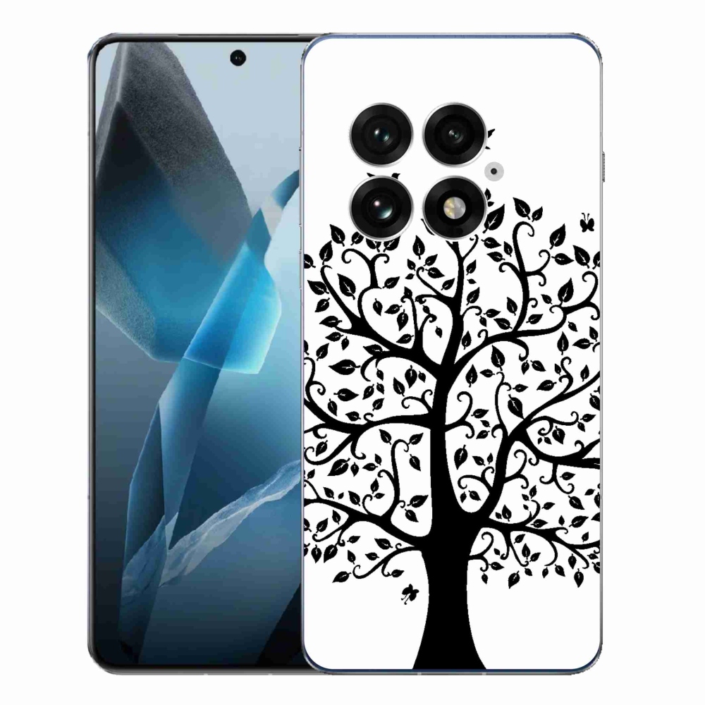 Zselés borítás mmCase a One Plus 13-hoz - fekete-fehér fa