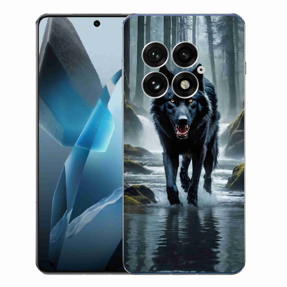 Zselés tok mmCase One Plus 13-hoz - fekete farkas