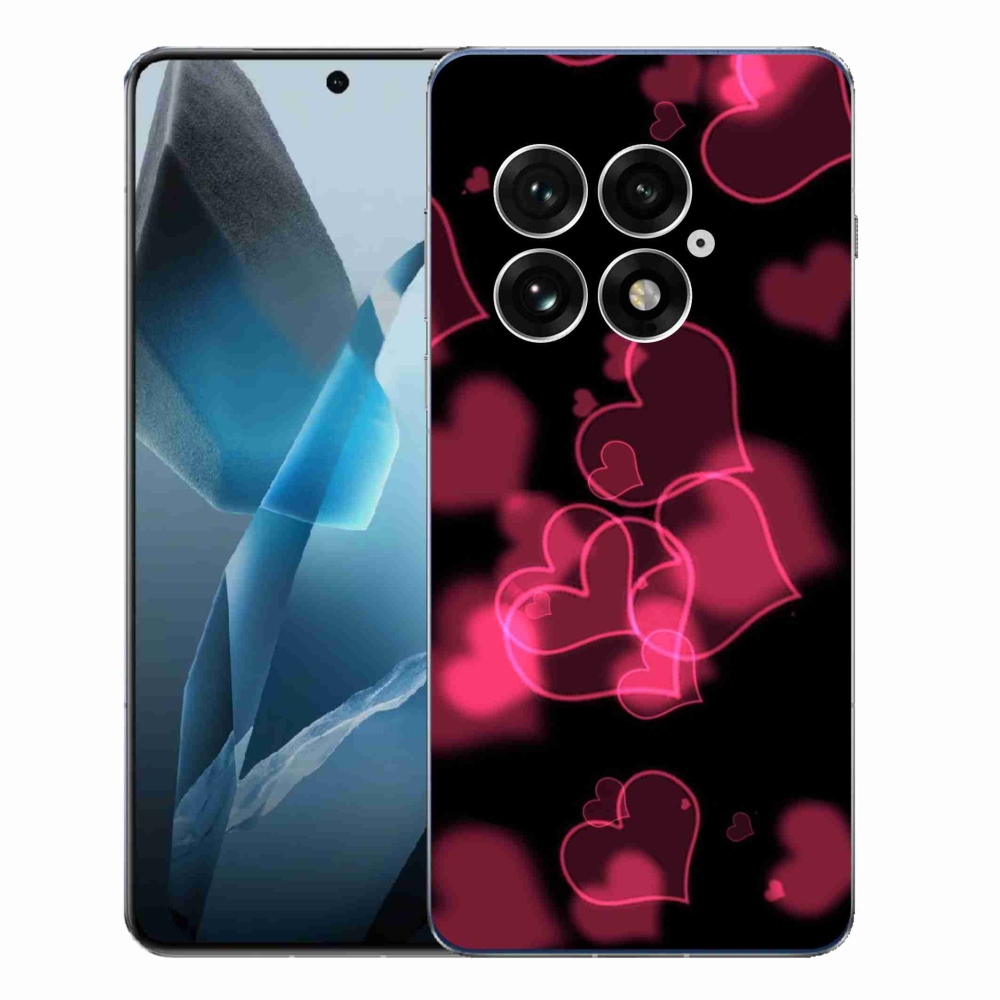 Zselés tok mmCase One Plus 13-hoz - piros szívek