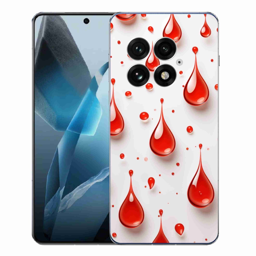 Zselés tok mmCase a One Plus 13-hoz - piros cseppek